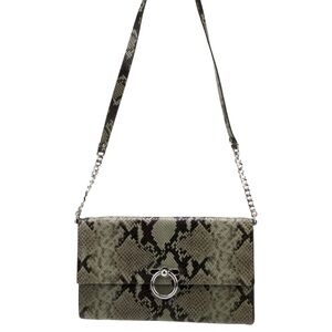 Rebecca Minkoff Jean Chain Link Natural Python Embossed Convertable Clutch NWT